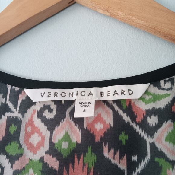 Veronica Beard Rincon 100% Silk Tie Front Top Blouse Sz 8 - Picture 6 of 7